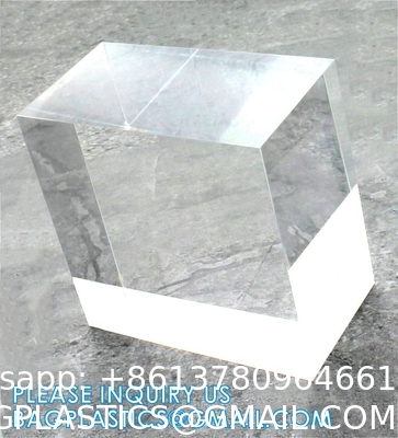 Clear Polished Acrylic Cube Cylinder, Square Display Block, Jewelry Display Holder Base Stands, Crafts Closet Show
