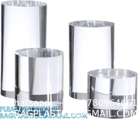 Clear Polished Acrylic Cube Cylinder, Square Display Block, Jewelry Display Holder Base Stands, Crafts Closet Show