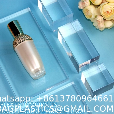 Clear Polished Acrylic Cube Cylinder, Square Display Block, Jewelry Display Holder Base Stands, Crafts Closet Show