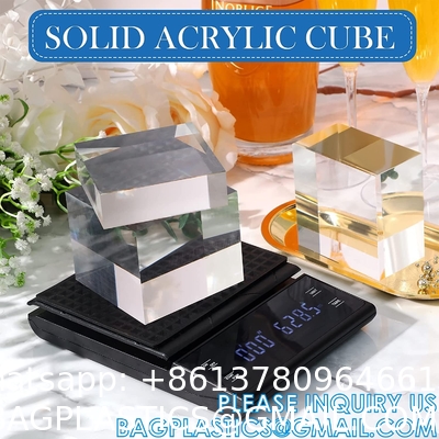 Clear Polished Acrylic Cube Cylinder, Square Display Block, Jewelry Display Holder Base Stands, Crafts Closet Show