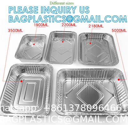 Disposable Food Packaging Disposable Tin Foil Dishes Catering Aluminium Foil Container Foil Tray With Plastic Lid