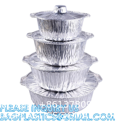 Disposable Food Packaging Disposable Tin Foil Dishes Catering Aluminium Foil Container Foil Tray With Plastic Lid