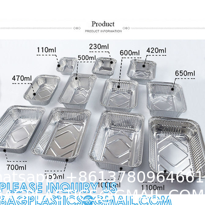Disposable Food Packaging Disposable Tin Foil Dishes Catering Aluminium Foil Container Foil Tray With Plastic Lid