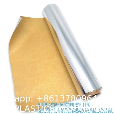 Parchment Baking Paper Lined Foil, Insulated Foil Sandwich Wrap Sheet, Aluminum parchment backed baking paper lined