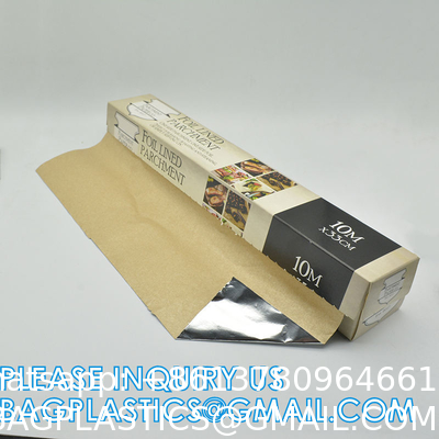 Parchment Baking Paper Lined Foil, Insulated Foil Sandwich Wrap Sheet, Aluminum parchment backed baking paper lined