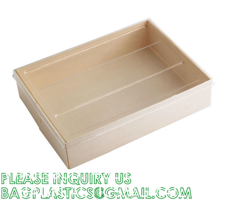Bakery Boxes, Craft Paper Box, Disposable Paper Food Packaging Take Away Window Fruit Sushi Salad Paper Boxes With Logo