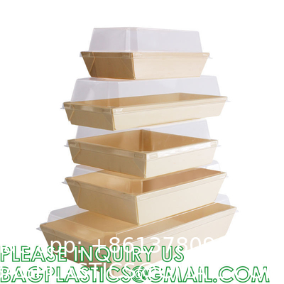 Bakery Boxes, Craft Paper Box, Disposable Paper Food Packaging Take Away Window Fruit Sushi Salad Paper Boxes With Logo