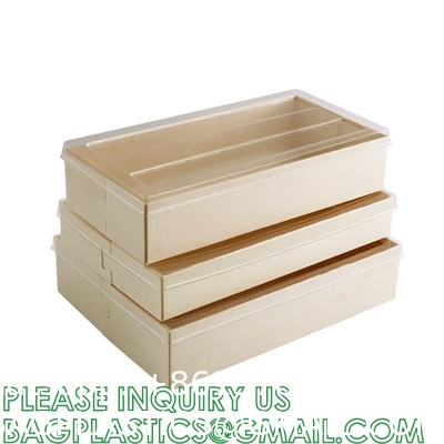 Bakery Boxes, Craft Paper Box, Disposable Paper Food Packaging Take Away Window Fruit Sushi Salad Paper Boxes With Logo