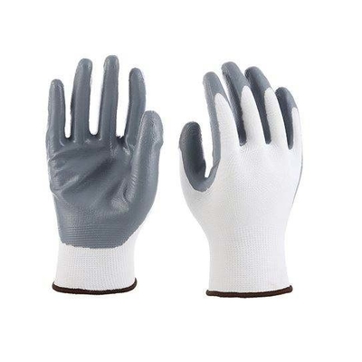 Custom Nitrile Coating Firm Grip Work GlovesNitrile Work Gloves Cotton Shell Coated Safety Work Gloves