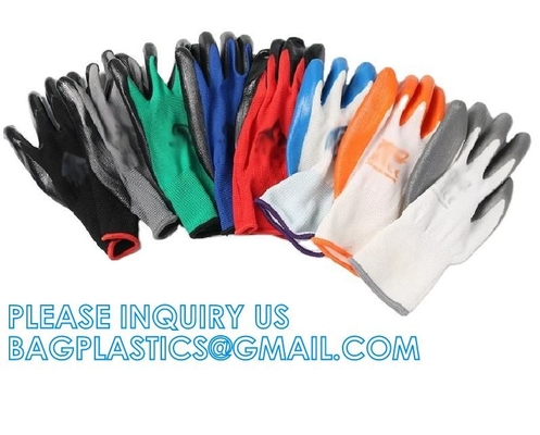 Custom Nitrile Coating Firm Grip Work GlovesNitrile Work Gloves Cotton Shell Coated Safety Work Gloves
