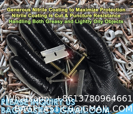 Custom Nitrile Coating Firm Grip Work GlovesNitrile Work Gloves Cotton Shell Coated Safety Work Gloves