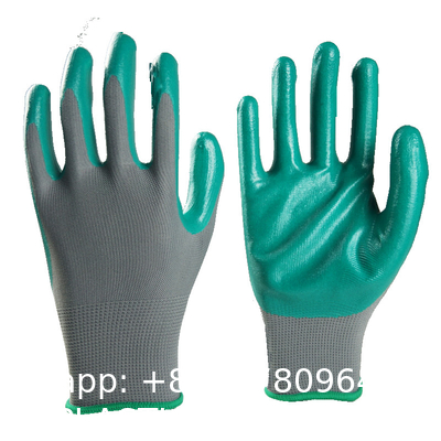 Custom Nitrile Coating Firm Grip Work GlovesNitrile Work Gloves Cotton Shell Coated Safety Work Gloves