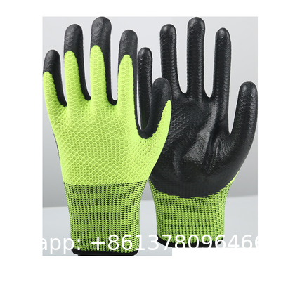 Custom Nitrile Coating Firm Grip Work GlovesNitrile Work Gloves Cotton Shell Coated Safety Work Gloves