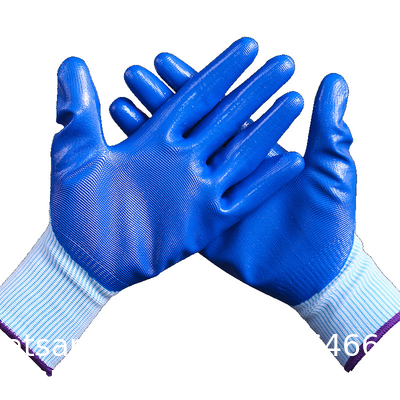 Custom Nitrile Coating Firm Grip Work GlovesNitrile Work Gloves Cotton Shell Coated Safety Work Gloves