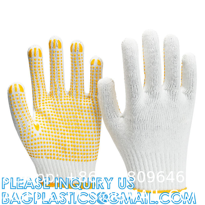 Cotton PVC Dotted Safety Garden Working Gloves Cotton Working Gloves, Safety Work Gloves for Industrial Work