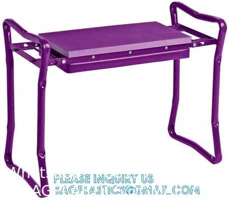 Garden Kneeler And Seat With Tool Pouch, Portable Folding Garden Stool, Heavy Duty Gardening Kneeling Bench