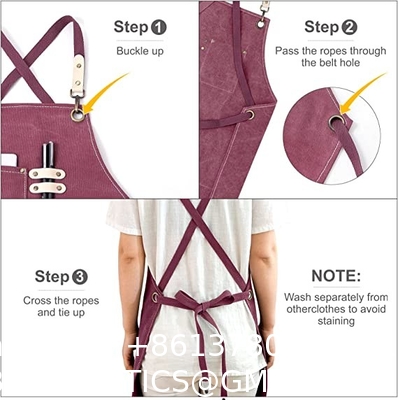 Gardening Work Garden Tools Storage Aprons Waterdrop Resistant Cotton Canvas Cross Back Adjustable Apron