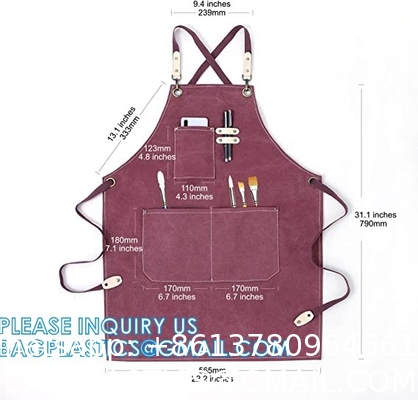 Gardening Work Garden Tools Storage Aprons Waterdrop Resistant Cotton Canvas Cross Back Adjustable Apron