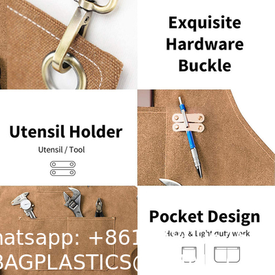 Gardening Work Garden Tools Storage Aprons Waterdrop Resistant Cotton Canvas Cross Back Adjustable Apron