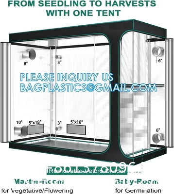 Grow Tent, Growing Room, 600D Mylar Highly Reflective Aluminum Hydroponic Plant Growing Tent Insulation Grow Room