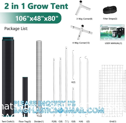 Grow Tent, Growing Room, 600D Mylar Highly Reflective Aluminum Hydroponic Plant Growing Tent Insulation Grow Room