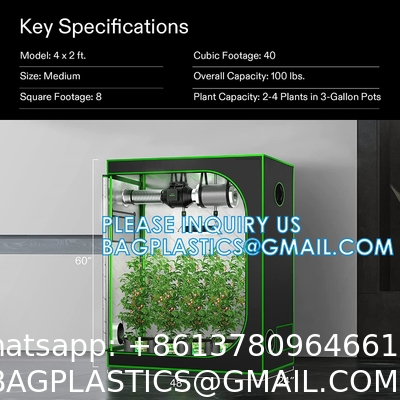 Grow Tent, Growing Room, 600D Mylar Highly Reflective Aluminum Hydroponic Plant Growing Tent Insulation Grow Room