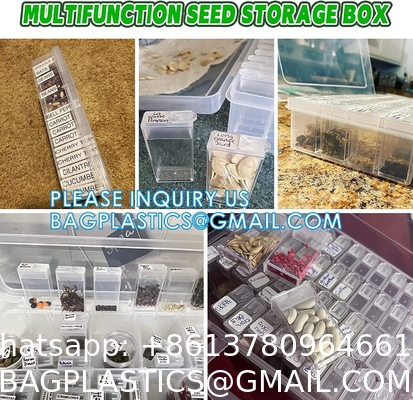 Plastic Seed Storage Box, Seeds Storage Organizer Container, Flower Seeds,Vegetable Seeds, Clover Seeds, Basil Seeds