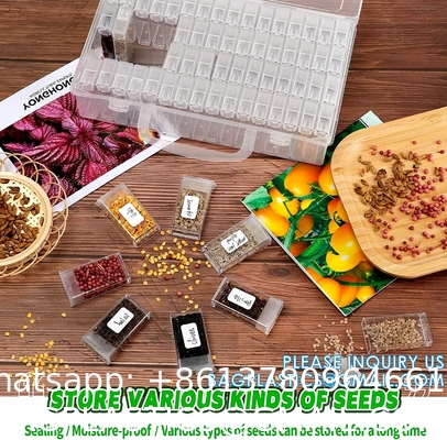 Plastic Seed Storage Box, Seeds Storage Organizer Container, Flower Seeds,Vegetable Seeds, Clover Seeds, Basil Seeds