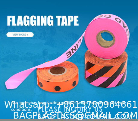 Flagging Tape Assorted Colored, Non-Adhesive 1.5" Width, 100' Length, Plastic Ribbon Surveyors Tape, Marking Tape