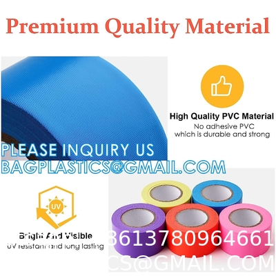 Flagging Tape Assorted Colored, Non-Adhesive 1.5" Width, 100' Length, Plastic Ribbon Surveyors Tape, Marking Tape