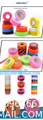 Flagging Tape Assorted Colored, Non-Adhesive 1.5" Width, 100' Length, Plastic Ribbon Surveyors Tape, Marking Tape