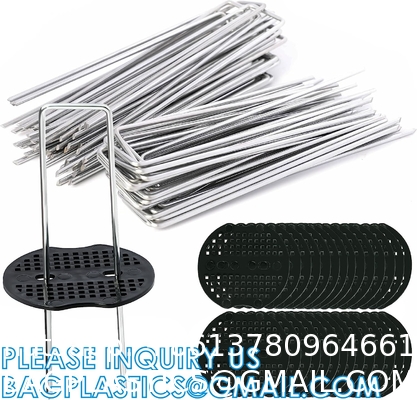 Staples Stakes Anchors Rustproof for Holding Down Landscape Fabric Lawn Edging,Tents, Game Nets and Rain Tarps Black