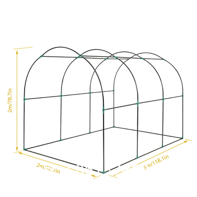 Portable Plant GreenHouse Zippered Door Windows, Galvanized Steel Hoops, Glass Greenhouse, Polycarbonate Greenhouse