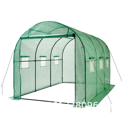 Portable Plant GreenHouse Zippered Door Windows, Galvanized Steel Hoops, Glass Greenhouse, Polycarbonate Greenhouse
