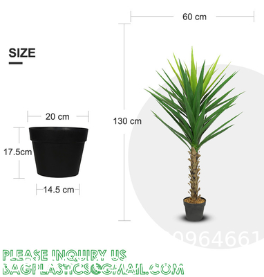 Waterless Natural-Design Real Touch Plant Trees Large Artificial Aloe Vera Simulation 1.25m Home Decor Plastic Tree