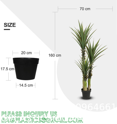 Waterless Natural-Design Real Touch Plant Trees Large Artificial Aloe Vera Simulation 1.25m Home Decor Plastic Tree