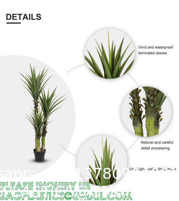 Waterless Natural-Design Real Touch Plant Trees Large Artificial Aloe Vera Simulation 1.25m Home Decor Plastic Tree