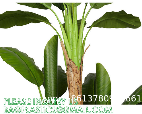 Artificial Banana Tree 6ft Tall 22 Large Leaves Triple Stalk Faux Banana Silk Tree Artificial Banana Leaf Plant