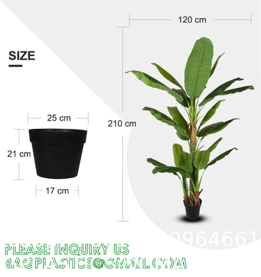 Artificial Banana Tree 6ft Tall 22 Large Leaves Triple Stalk Faux Banana Silk Tree Artificial Banana Leaf Plant
