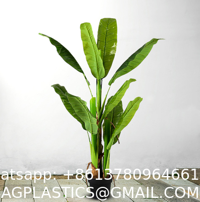 Artificial Banana Tree 6ft Tall 22 Large Leaves Triple Stalk Faux Banana Silk Tree Artificial Banana Leaf Plant