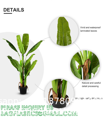 Artificial Banana Tree 6ft Tall 22 Large Leaves Triple Stalk Faux Banana Silk Tree Artificial Banana Leaf Plant