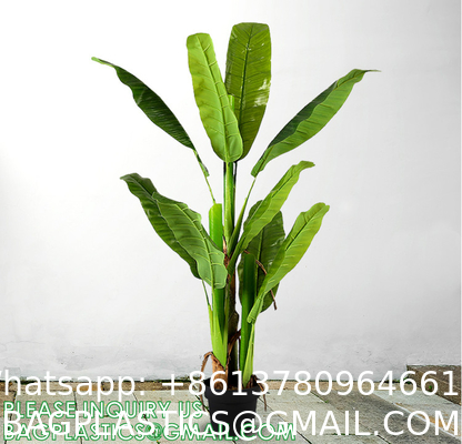 Artificial Banana Tree 6ft Tall 22 Large Leaves Triple Stalk Faux Banana Silk Tree Artificial Banana Leaf Plant