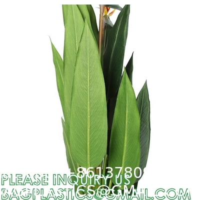 Artificial Bird of Paradise Plants 6 Ft Fake Tropical Palm Tree with Trunks in Pot and Woven Seagrass Belly Basket