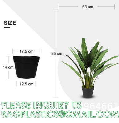 Artificial Bird of Paradise Plants 6 Ft Fake Tropical Palm Tree with Trunks in Pot and Woven Seagrass Belly Basket