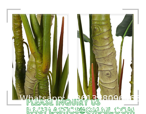 Artificial Bird of Paradise Plants 6 Ft Fake Tropical Palm Tree with Trunks in Pot and Woven Seagrass Belly Basket