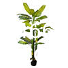 Artificial Golden Dieffenbachia Plant 43 Inch Tall Fake Tropical Lifelike Tree in Pot Silk Faux Dark Green Plant