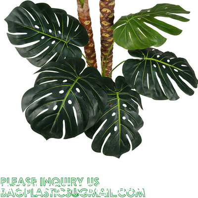 Artificial Monstera Deliciosa Plant, 5ft Potted Faux Tree with 15 Verdant Fake Leaves, Swiss Cheese Plant for Home