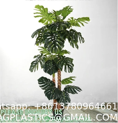 Artificial Monstera Deliciosa Plant, 5ft Potted Faux Tree with 15 Verdant Fake Leaves, Swiss Cheese Plant for Home