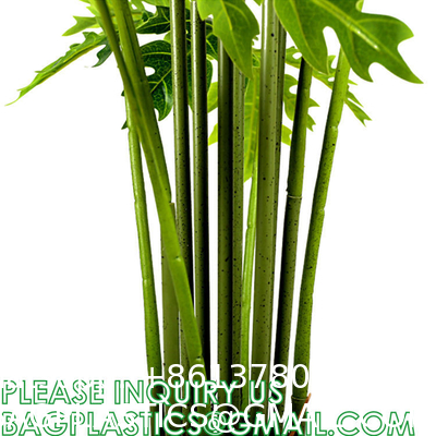 Artificial Trees for Home Decor Plants Large Artificial Tree Branch Green Leaves Real Touch Fake Papaya Tree