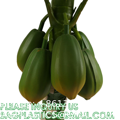 Artificial Trees for Home Decor Plants Large Artificial Tree Branch Green Leaves Real Touch Fake Papaya Tree